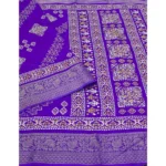 Women's Cotton Silk Printed Saree With Unstitched Blouse 5.5Mtr (Royal Blue) - Image 4