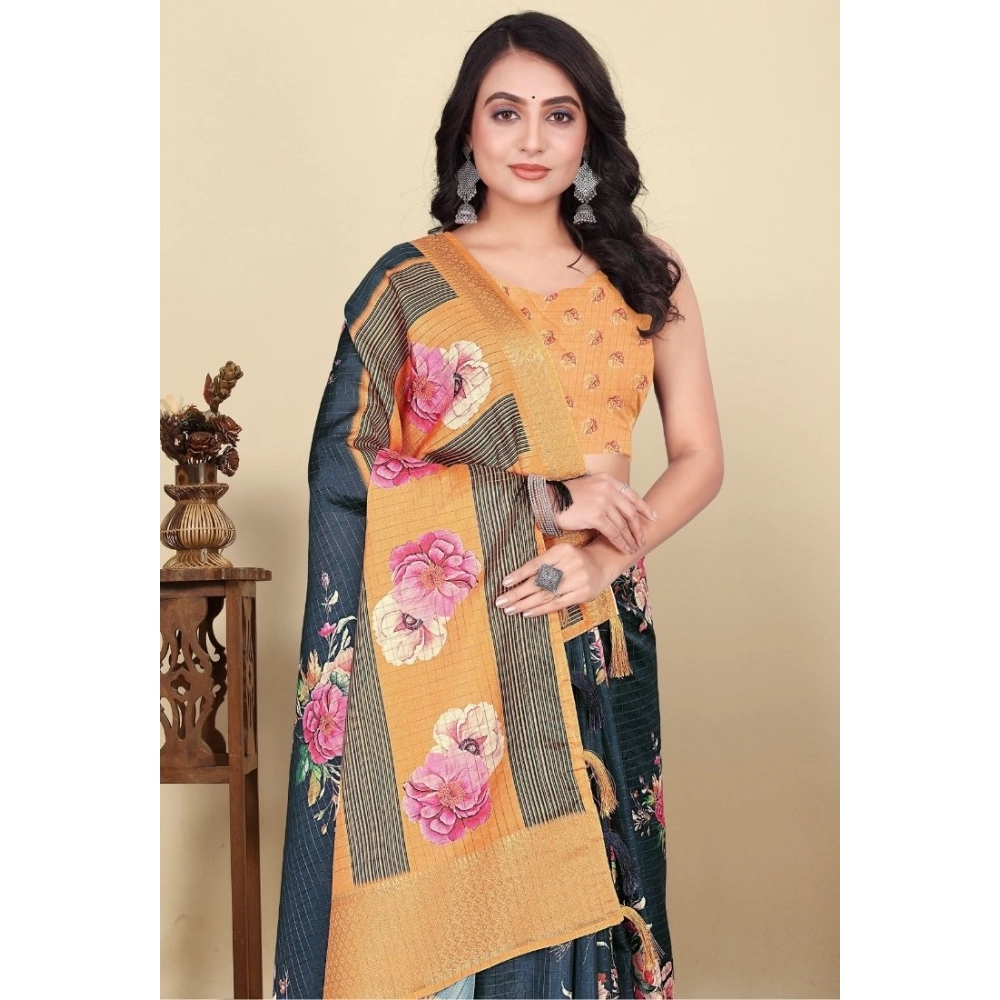 PID-66685-Women-s-Cotton-Silk-Floral-Printed-Saree-With-Unstitched-Blouse-5-5-Mtr-Blue-1-1000x1000-1.webp Women's Cotton Silk Floral Printed Saree With Unstitched Blouse 5.5Mtr (Blue) - Image 1