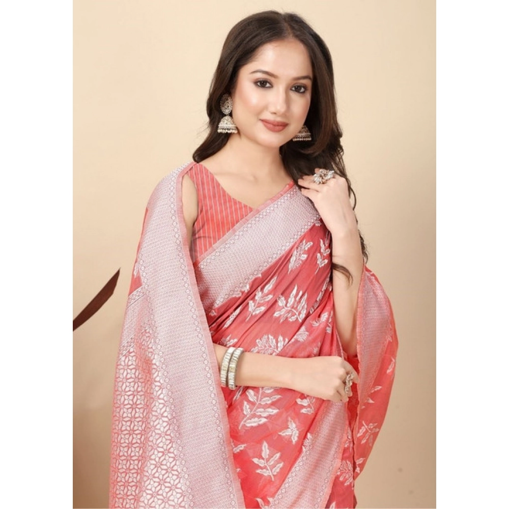 PID-66686-Women-s-Art-Silk-Jacquard-Printed-Saree-With-Unstitched-Blouse-5-5-Mtr-Peach-1-1000x1000-1.webp Women's Art Silk Jacquard Printed Saree With Unstitched Blouse 5.5Mtr (Peach) - Image 1