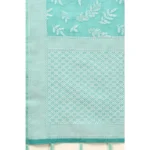 Women's Art Silk Jacquard Printed Saree With Unstitched Blouse 5.5Mtr (Sky Blue) - Image 2