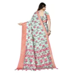 Women's Cotton Silk Floral Printed Saree With Unstitched Blouse 5.5Mtr (Multicolor) - Image 2