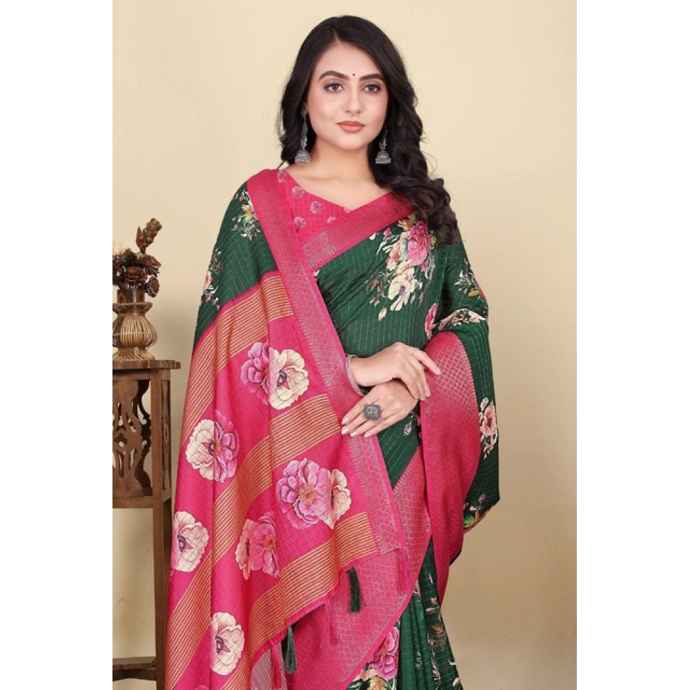 PID-66707-Women-s-Cotton-Blend-Floral-Printed-Saree-With-Unstitched-Blouse-5-5-Mtr-Green-1-1000x1000-1.webp Women's Cotton Blend Floral Printed Saree With Unstitched Blouse 5.5Mtr (Green) - Image 1