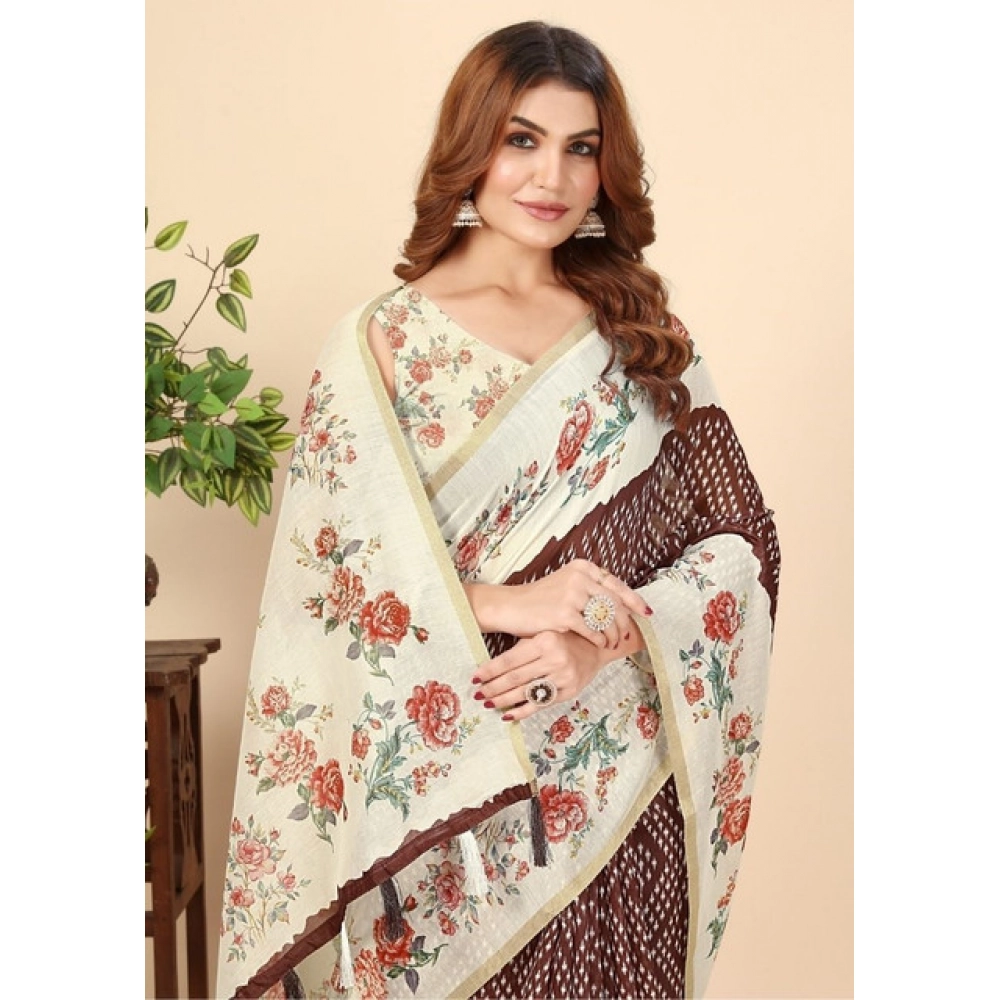 PID-66716-Women-s-Chanderi-Floral-Printed-Saree-With-Unstitched-Blouse-5-5-Mtr-Maroon-1-1000x1000-1.webp Women's Chanderi Floral Printed Saree With Unstitched Blouse 5.5Mtr (Maroon) - Image 1