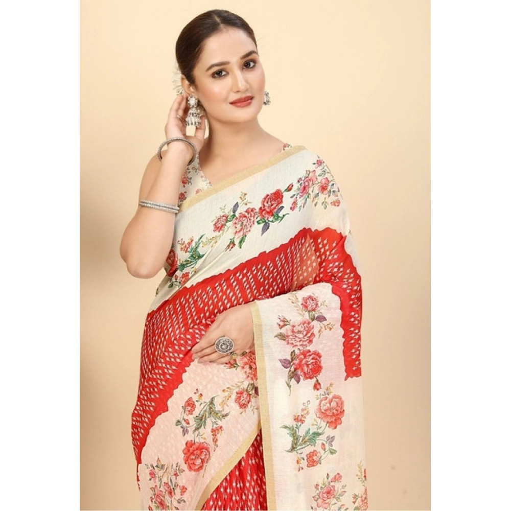 PID-66717-Women-s-Chanderi-Floral-Printed-Saree-With-Unstitched-Blouse-5-5-Mtr-Red-1-1000x1000-1.webp Women's Chanderi Floral Printed Saree With Unstitched Blouse 5.5Mtr (Red) - Image 1