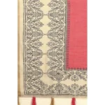 Women's Chanderi Printed Saree With Unstitched Blouse 5.5Mtr (Pink) - Image 2