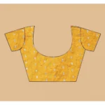 Women's Cotton Blend Checkered Saree With Unstitched Blouse 5.5Mtr (Royal Blue) - Image 4