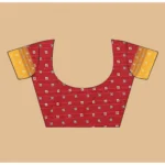 Women's Art Silk Printed Saree With Unstitched Blouse 5.5Mtr (Red) - Image 3
