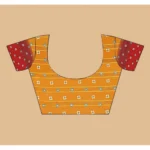 Women's Art Silk Printed Saree With Unstitched Blouse 5.5Mtr (Yellow) - Image 3
